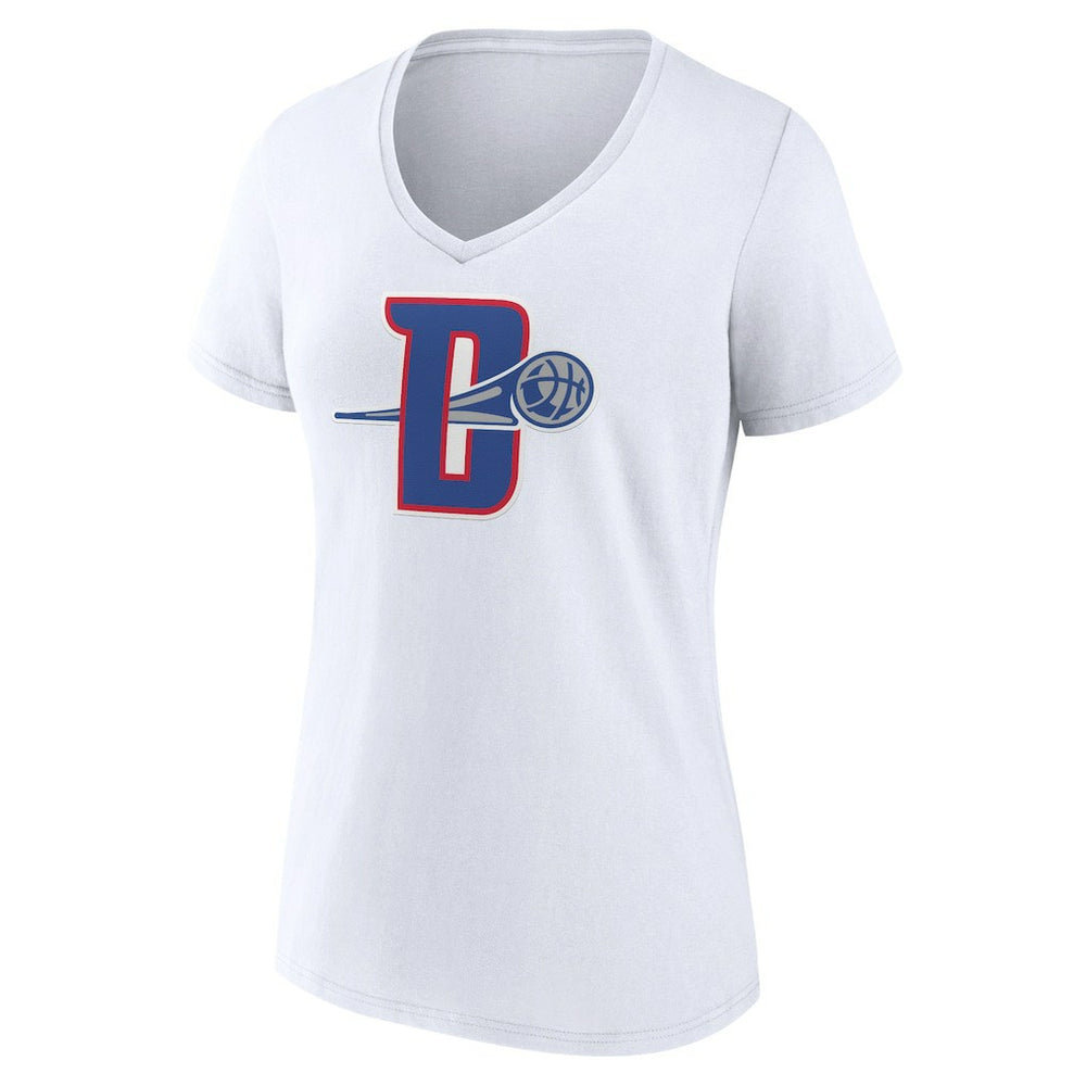 Detroit Pistons Women's Alternate Logo V-Neck T-Shirt White outlet