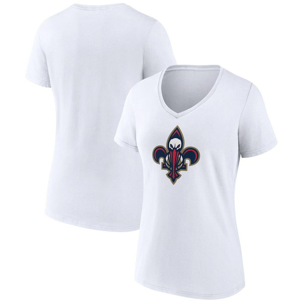 New Orleans Pelicans Women's Alternate Logo V-Neck T-Shirt White