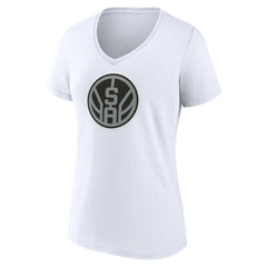 San Antonio Spurs Women's Alternate Logo V-Neck T-Shirt White
