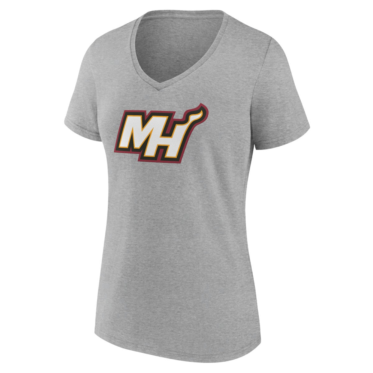 Miami Heat Women's Alternate Logo V-Neck T-Shirt Heather Gray outlet