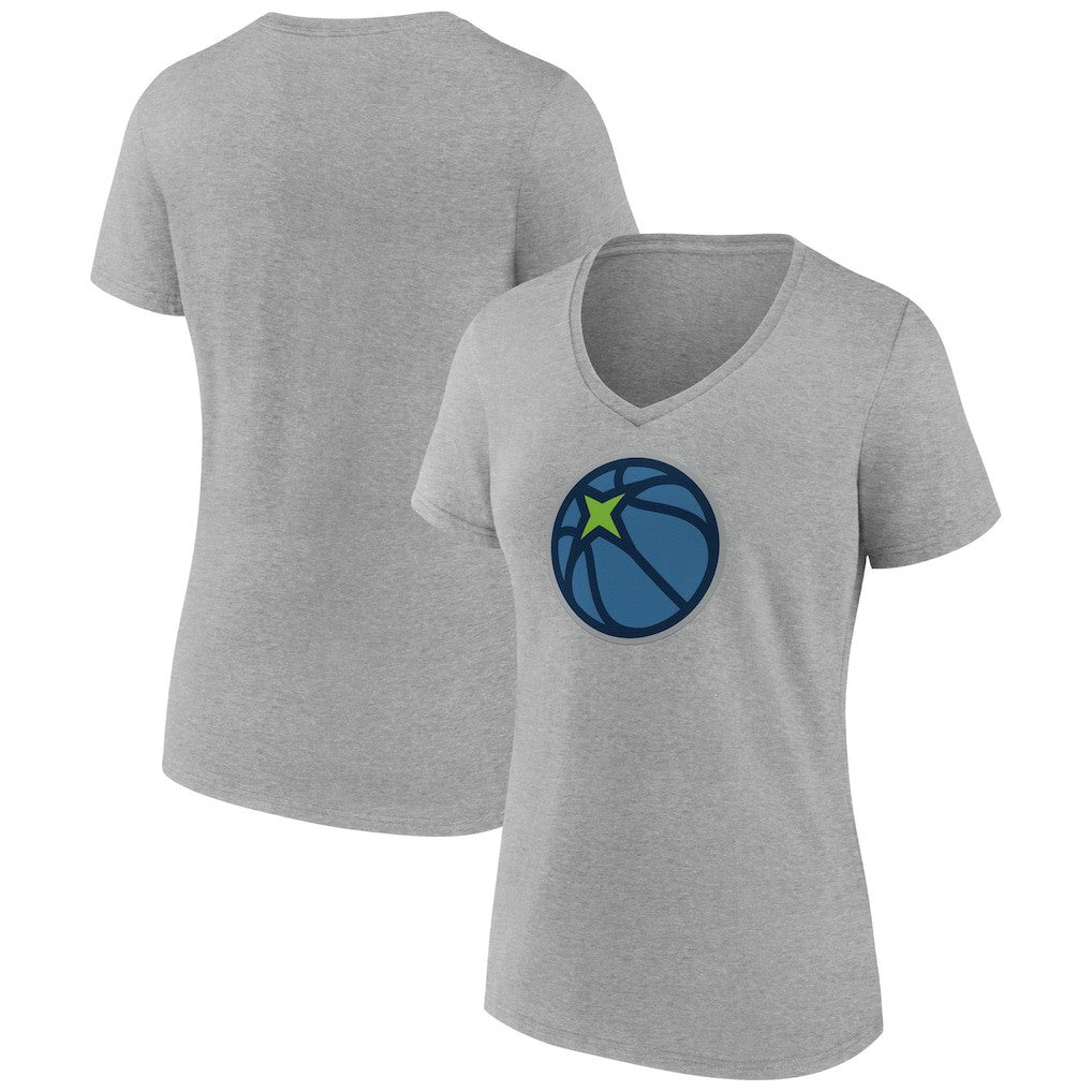 Minnesota Timberwolves Women's Alternate Logo V-Neck T-Shirt Heather Gray outlet