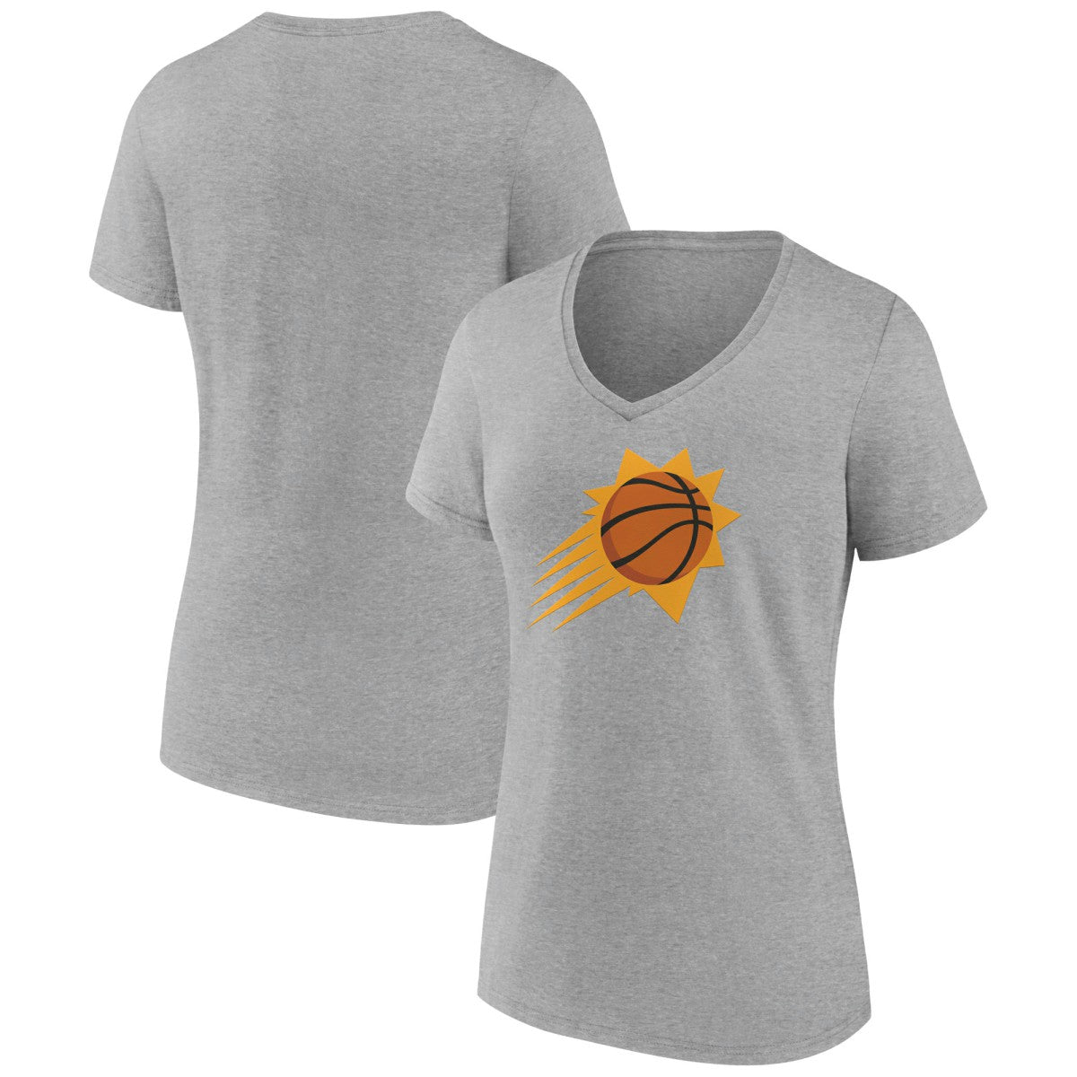 Phoenix Suns Women's Alternate Logo V-Neck T-Shirt Heather Gray