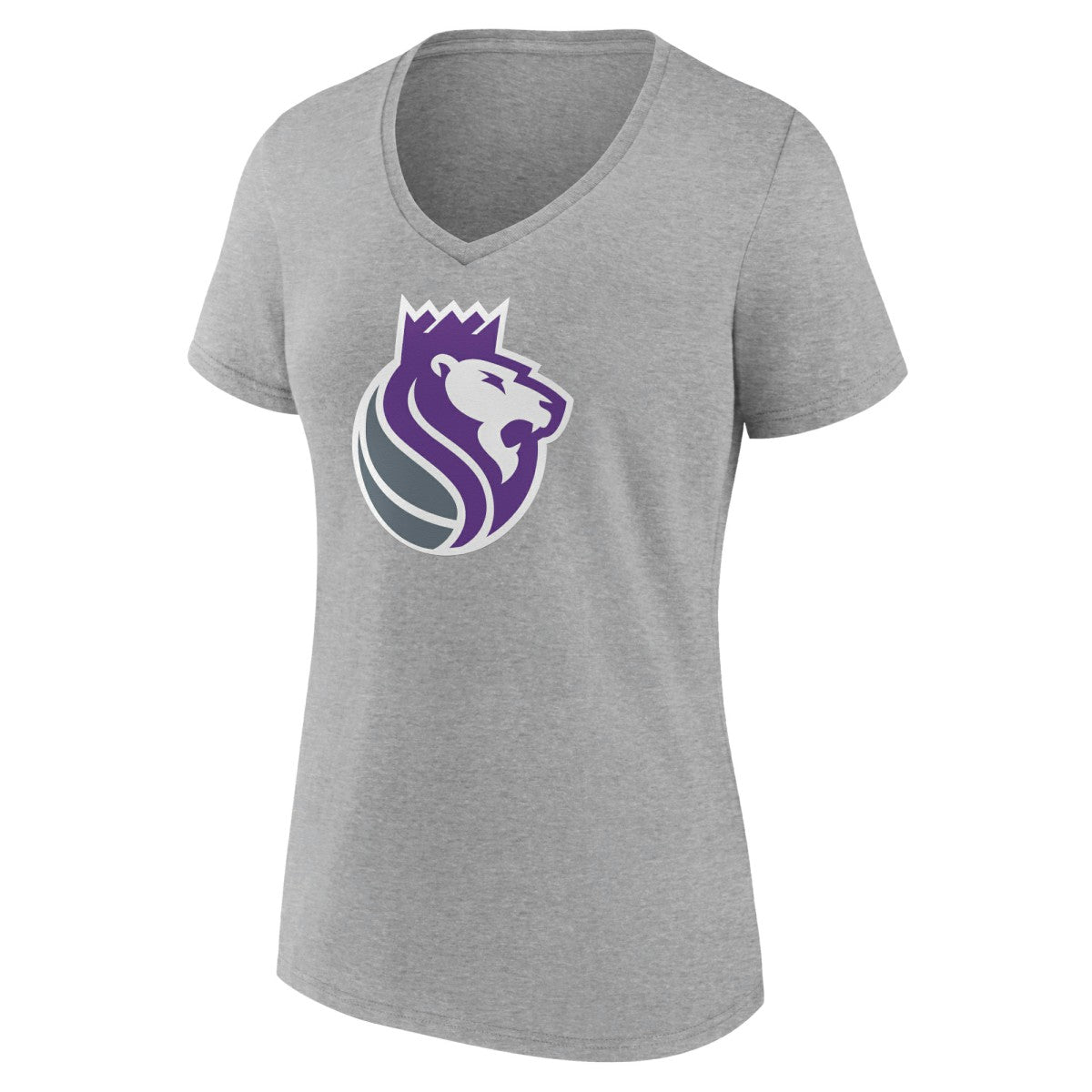 Sacramento Kings Women's Alternate Logo V-Neck T-Shirt Heather Gray