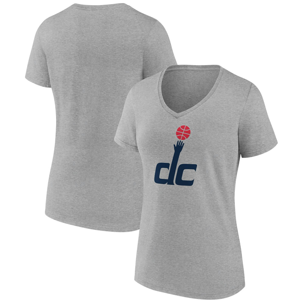 Washington Wizards Women's Alternate Logo V-Neck T-Shirt Heather Gray