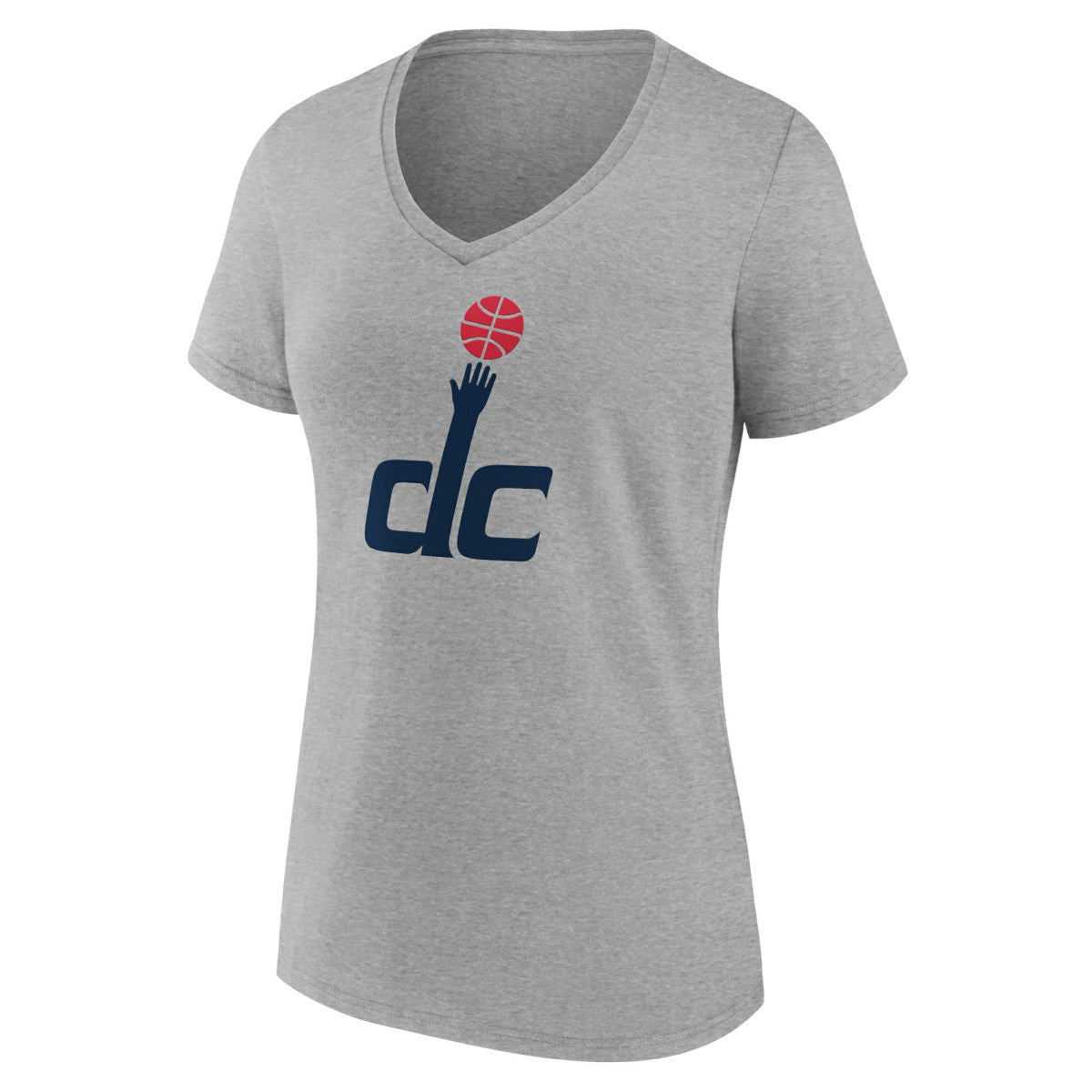 Washington Wizards Women's Alternate Logo V-Neck T-Shirt Heather Gray
