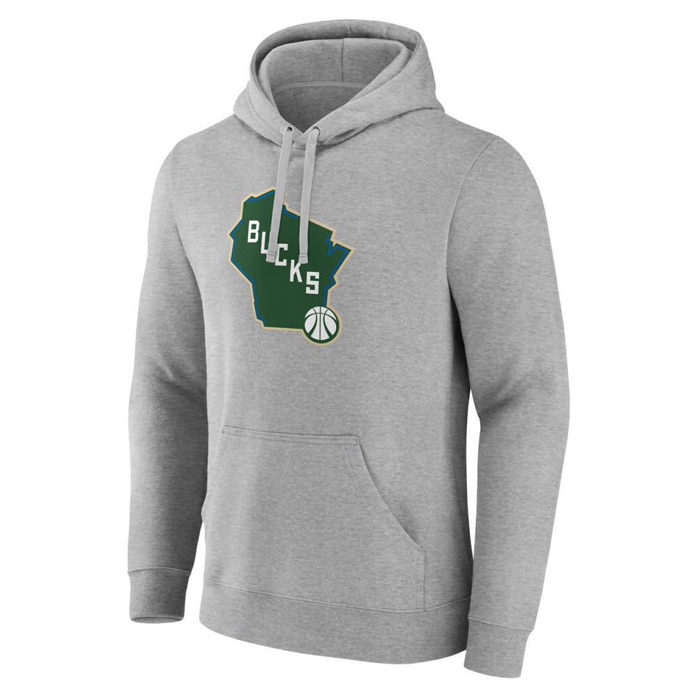 Milwaukee Bucks Alternate Logo Pullover Hoodie Gray