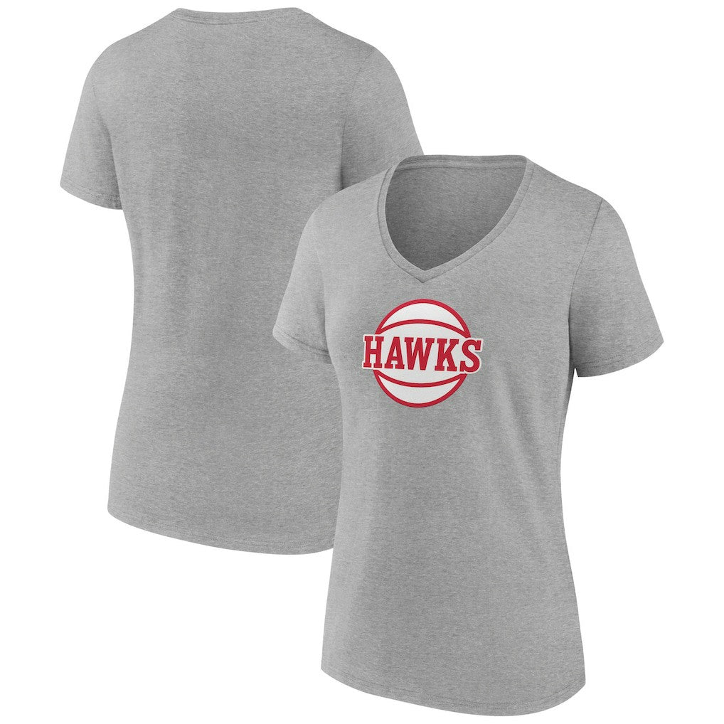 Atlanta Hawks Women's Alternate Logo V-Neck T-Shirt Gray