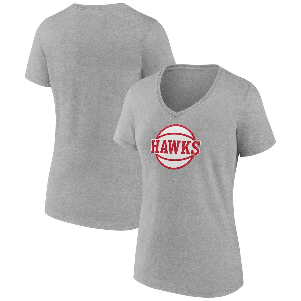 Atlanta Hawks Women's Alternate Logo V-Neck T-Shirt Gray