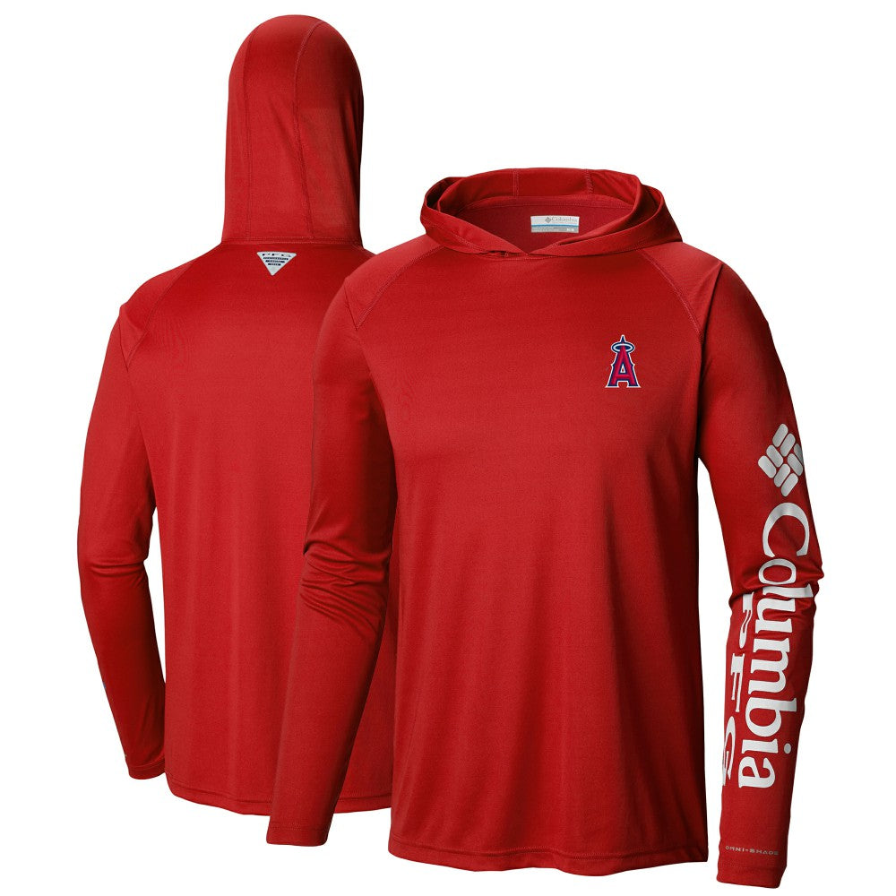 Los Angeles Angels Columbia Terminal Tackle Long Sleeve Hoodie T-Shirt - Red Hoodies