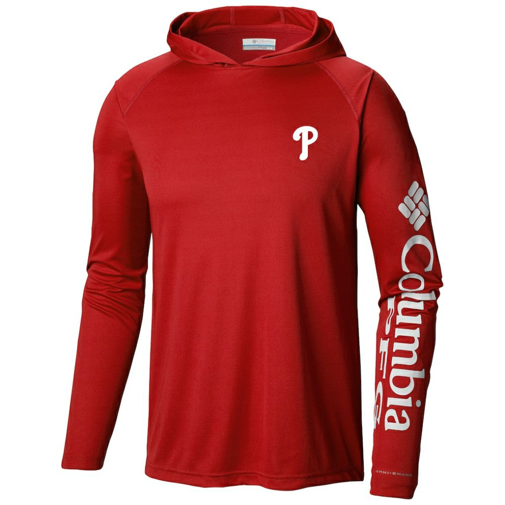 Philadelphia Phillies Columbia Terminal Tackle Long Sleeve Hoodie T-Shirt - Red Hoodies