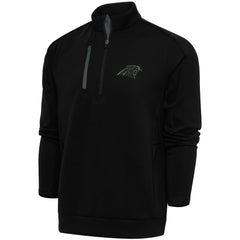 Carolina Panthers Antigua Tonal Logo Generation Quarter-Zip Pullover Top - Black Pullover
