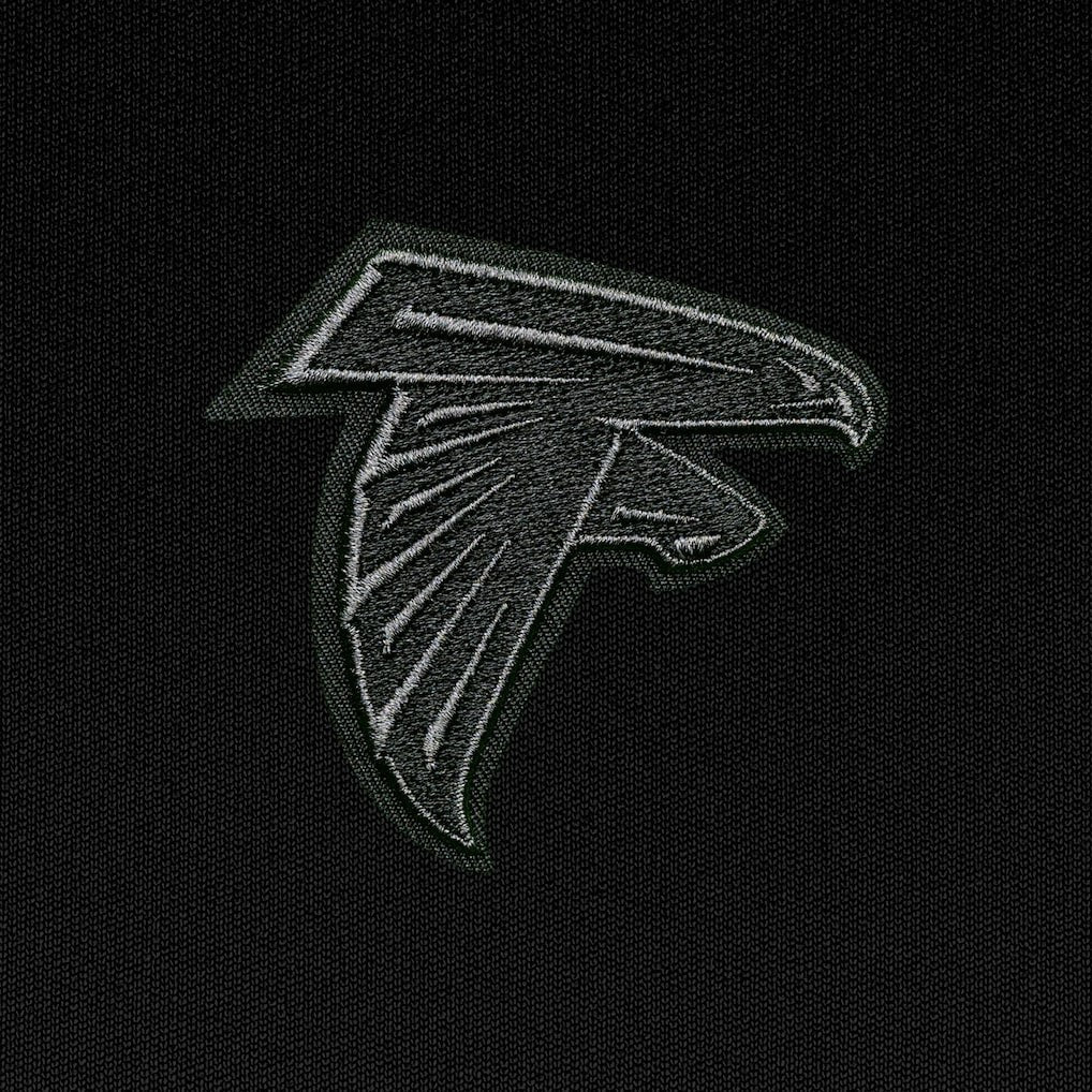 Atlanta Falcons Antigua Tonal Logo Tribute Quarter-Zip Pullover Top - Black Pullover