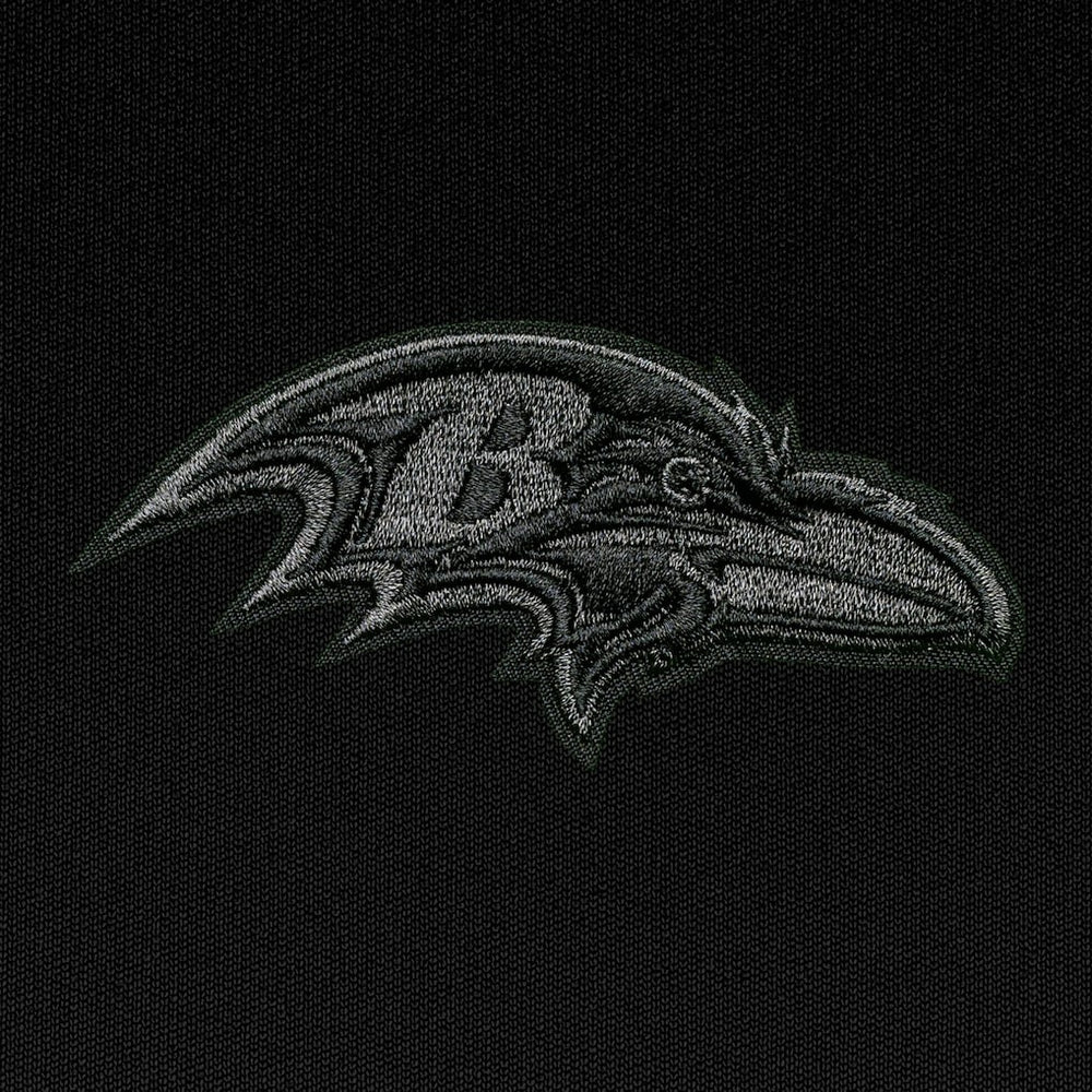 Baltimore Ravens Antigua Tonal Logo Tribute Quarter-Zip Pullover Top - Black Pullover