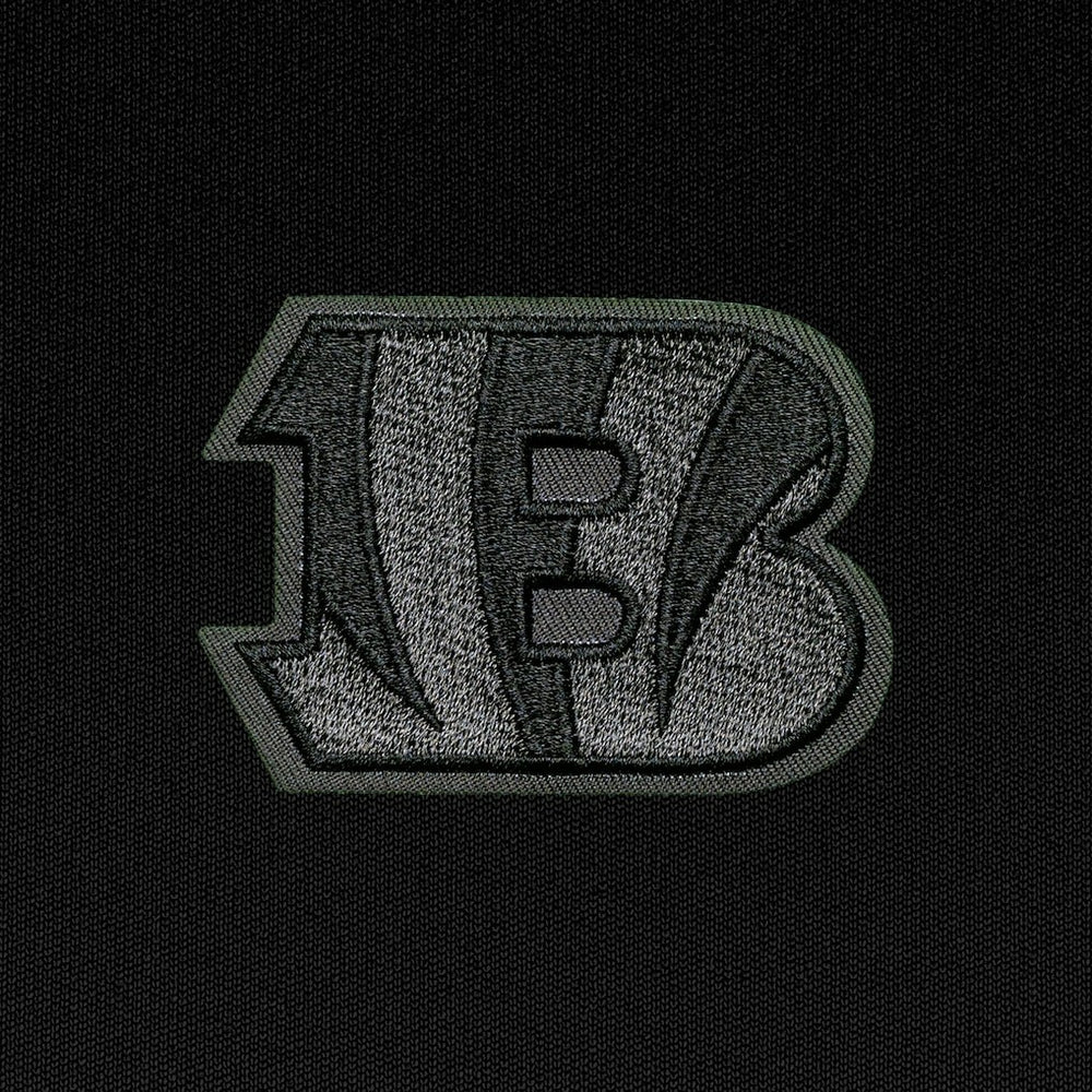 Cincinnati Bengals Antigua Tonal Logo Tribute Quarter-Zip Pullover Top - Black Pullover