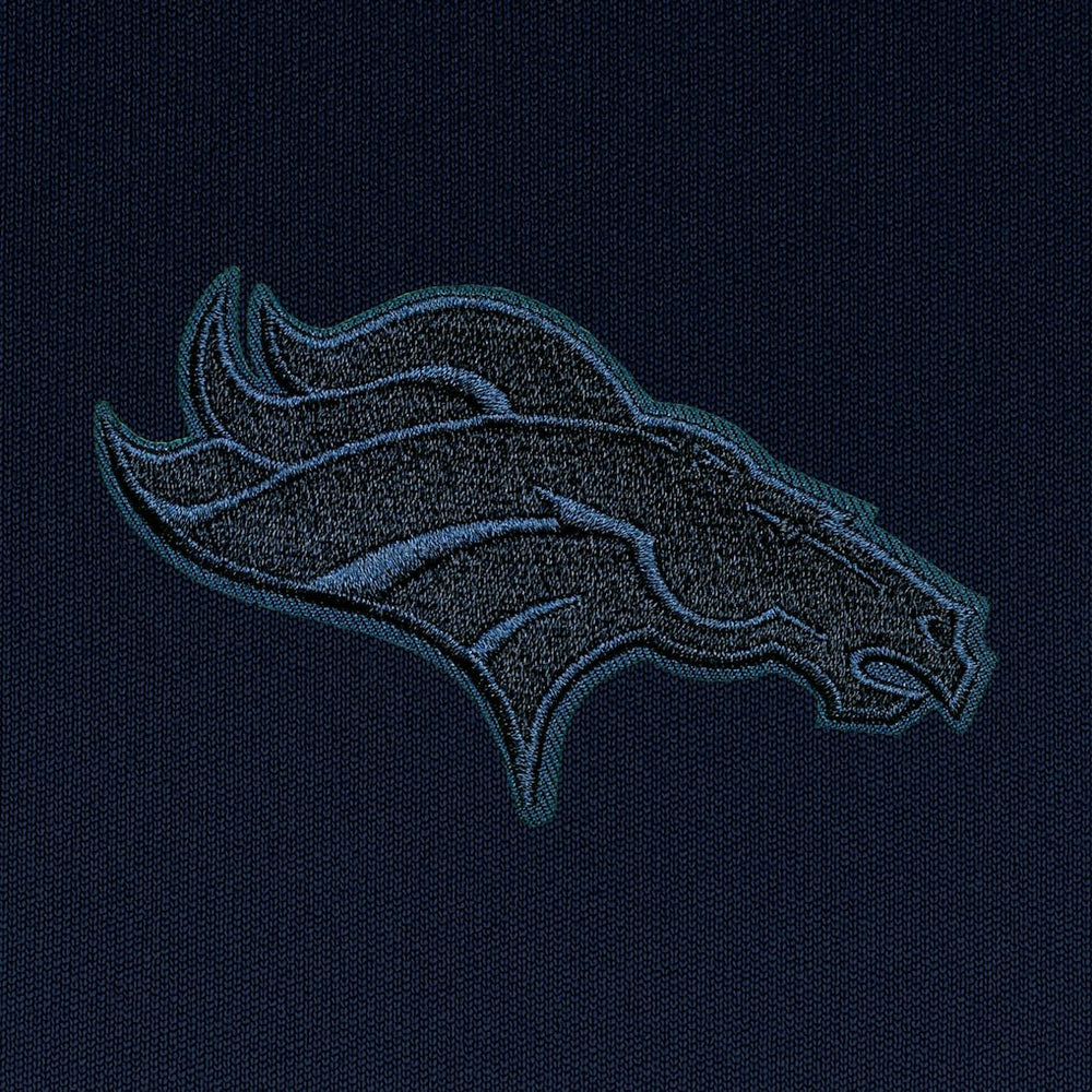 Denver Broncos Antigua Tonal Logo Tribute Quarter-Zip Pullover Top - Navy Pullover