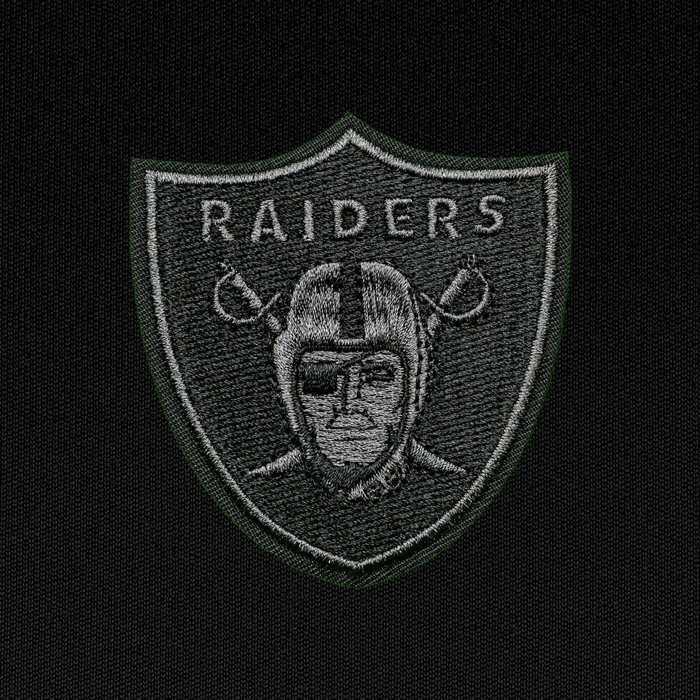 Las Vegas Raiders Antigua Tonal Logo Tribute Quarter-Zip Pullover Top - Black Pullover