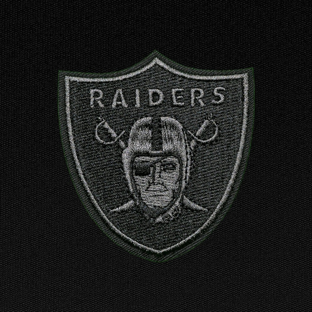 Las Vegas Raiders Antigua Tonal Logo Tribute Quarter-Zip Pullover Top - Black Pullover