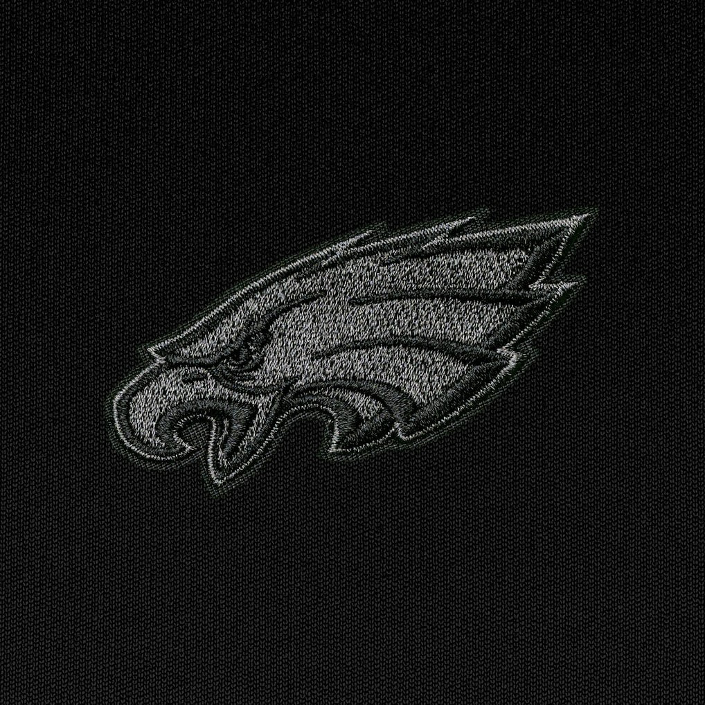 Philadelphia Eagles Antigua Tonal Logo Tribute Quarter-Zip Pullover Top - Black Pullover