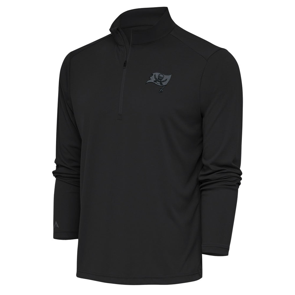Tampa Bay Buccaneers Antigua Tonal Logo Tribute Quarter-Zip Pullover Top - Charcoal Pullover