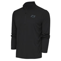 Tampa Bay Buccaneers Antigua Tonal Logo Tribute Quarter-Zip Pullover Top - Charcoal Pullover