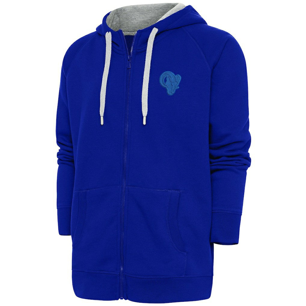 Los Angeles Rams Antigua Tonal Logo Victory Full-Zip Hoodie - Royal Hoodies