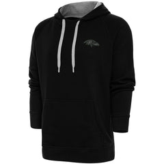 Baltimore Ravens Antigua Tonal Logo Victory Pullover Hoodie - Black Hoodies