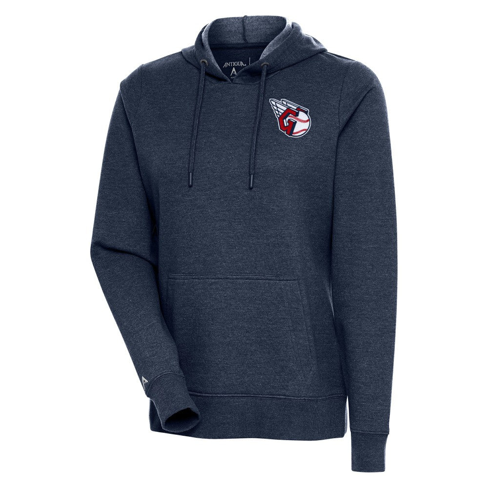 Cleveland Guardians Antigua Women's Action Pullover Hoodie - Heather Navy Hoodies