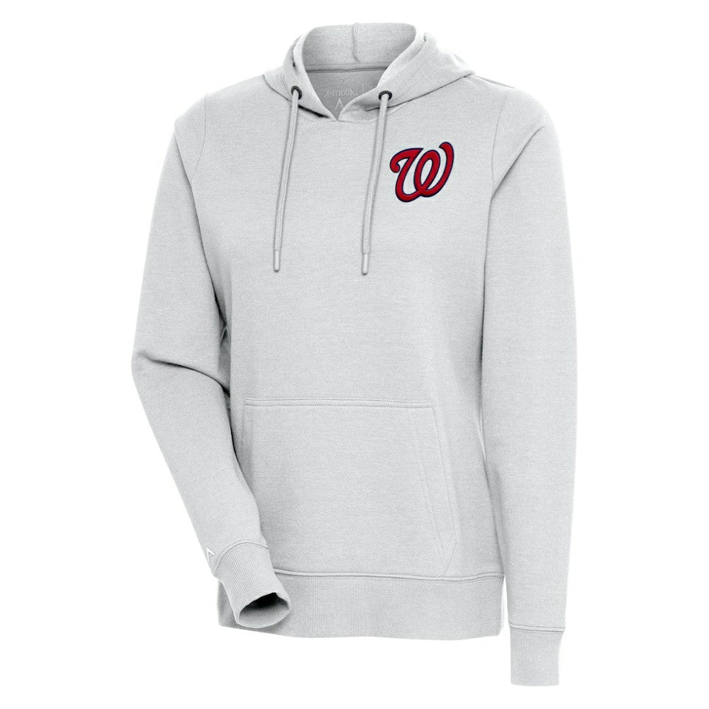 Washington Nationals Antigua Women's Action Pullover Hoodie - Heather Gray Hoodies