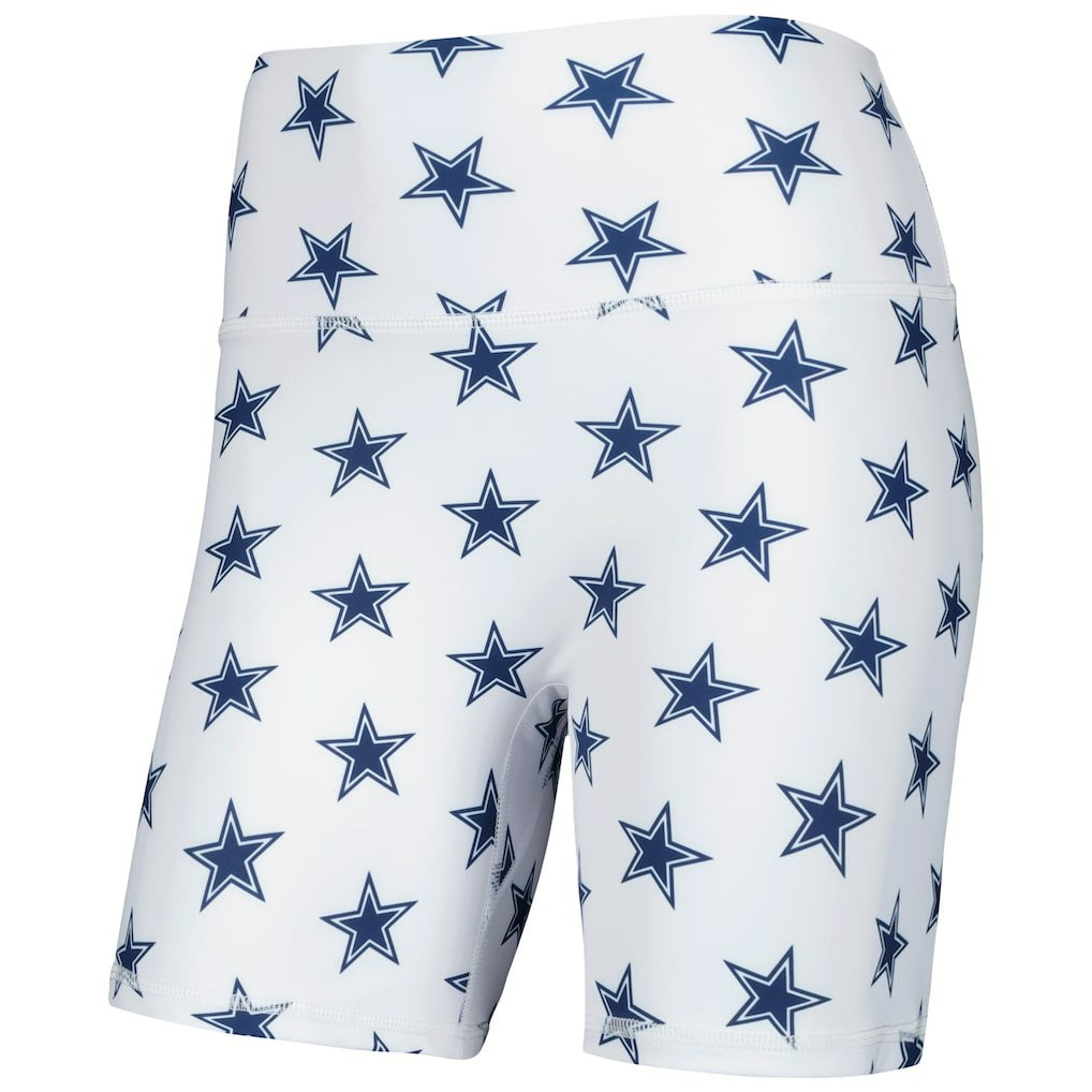 Dallas Cowboys Women's Allover Print Biker Shorts - White Shorts