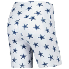Dallas Cowboys Women's Allover Print Biker Shorts - White Shorts