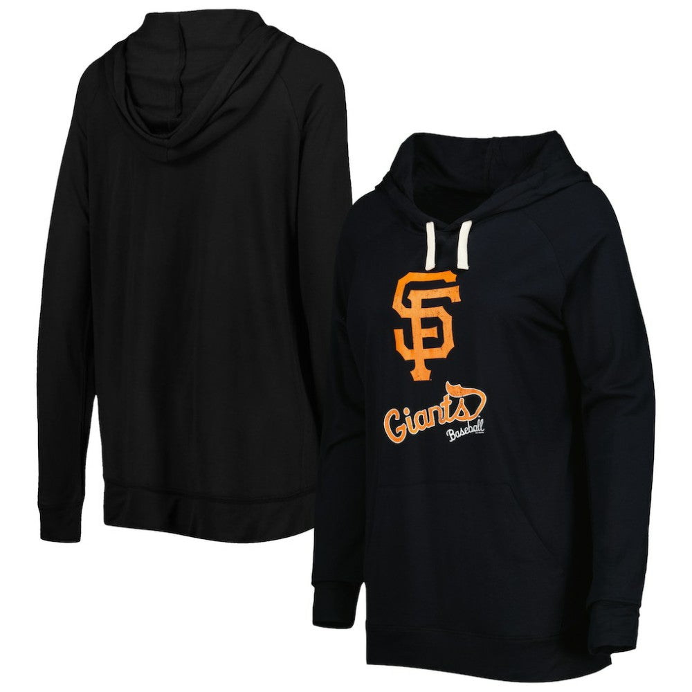 San Francisco Giants Touch Women's Pre-Game Raglan Pullover Hoodie - Black Hoodies