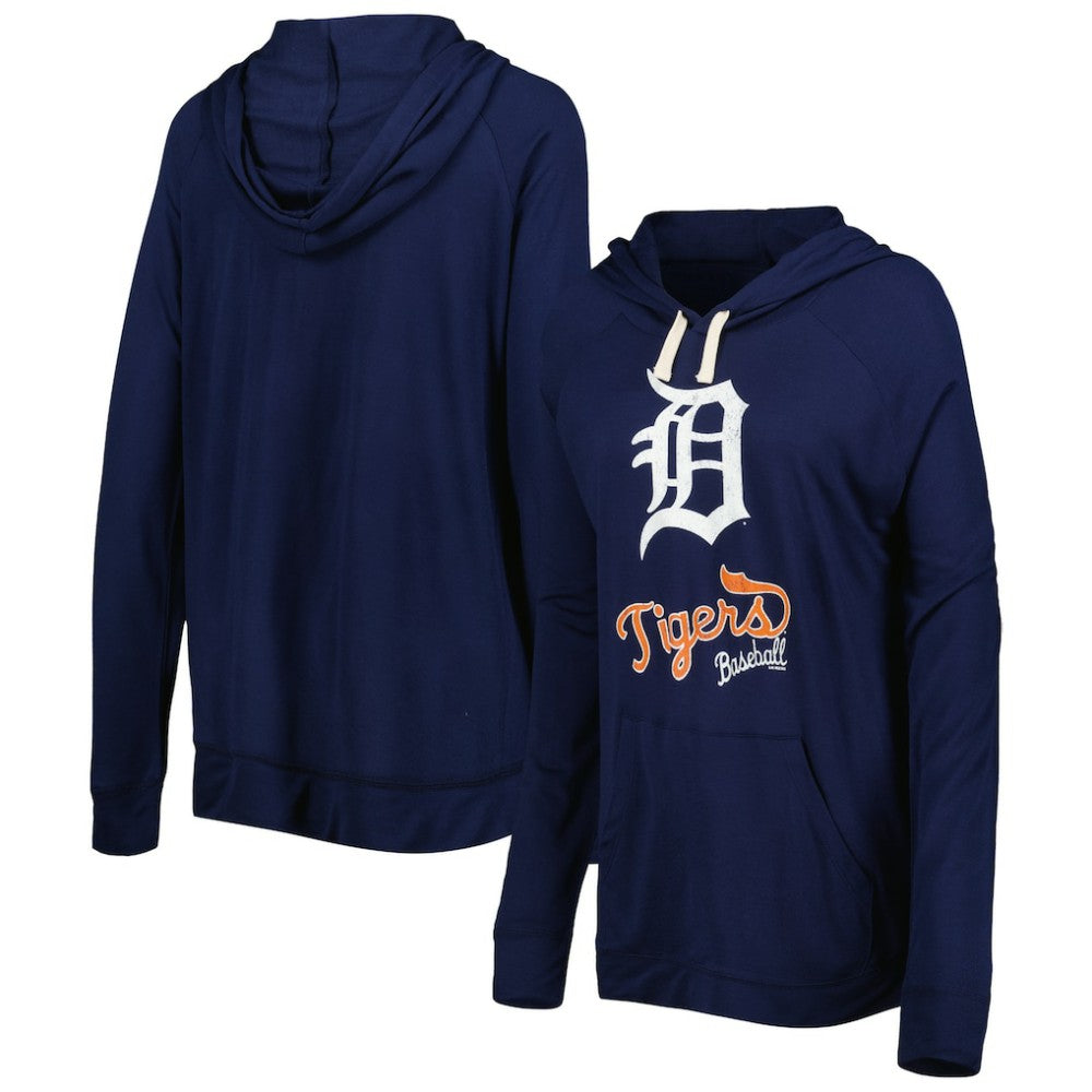 Detroit Tigers Touch Women's Pre-Game Raglan Pullover Hoodie - Navy Hoodies