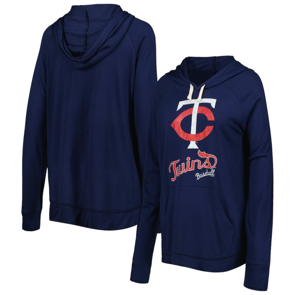 Minnesota Twins Touch Women's Pre-Game Raglan Pullover Hoodie - Navy Hoodies