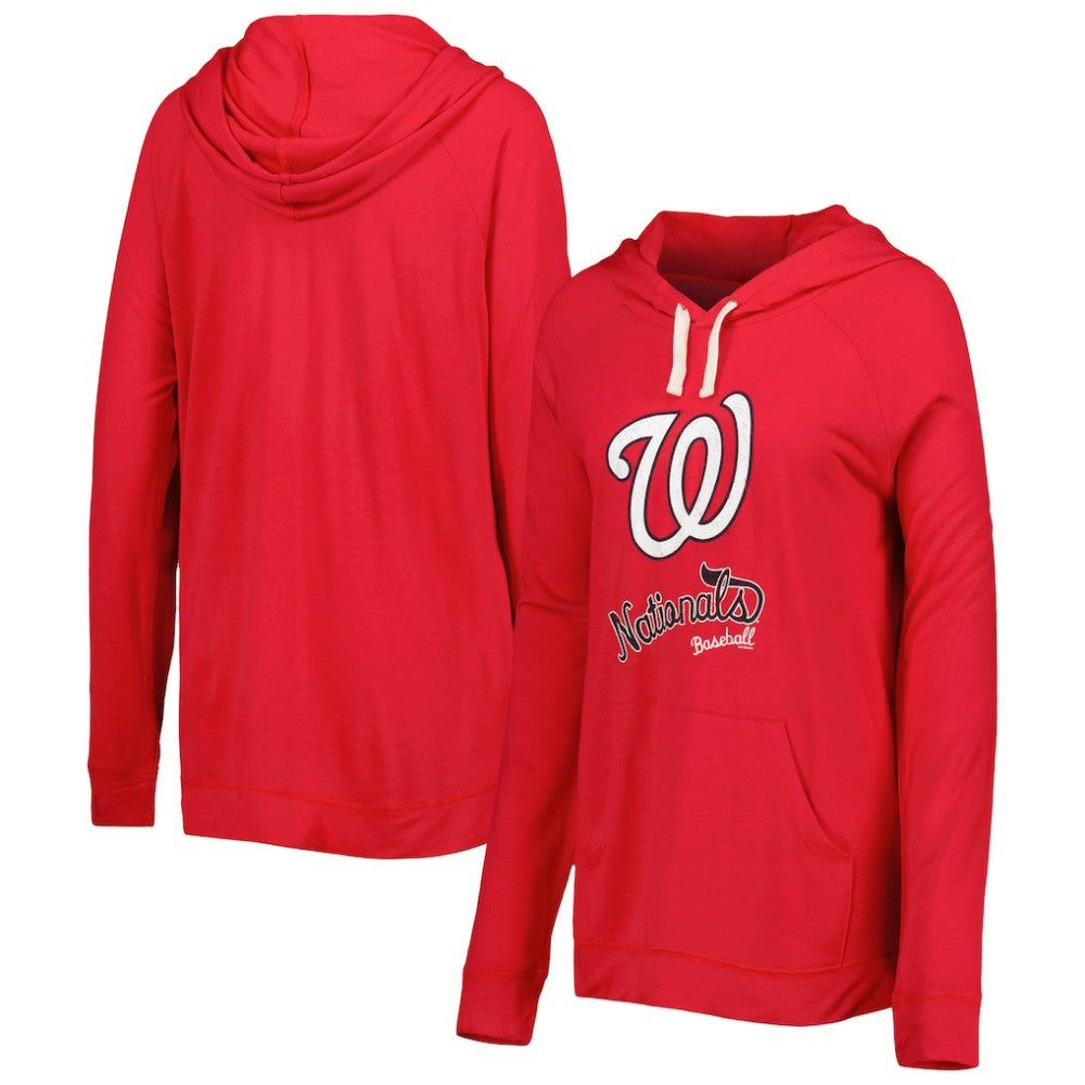 Washington Nationals Touch Women's Pre-Game Raglan Pullover Hoodie - Red Hoodies