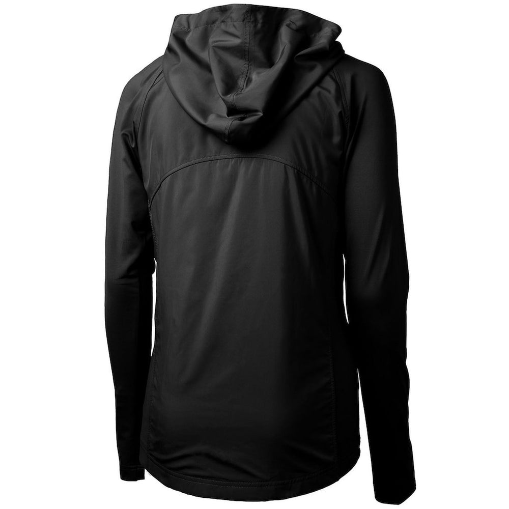 Las Vegas Raiders Cutter & Buck Women's Throwback Logo Adapt Eco Knit Hybrid Recycled Full-Zip Hoodie - Black Hoodies