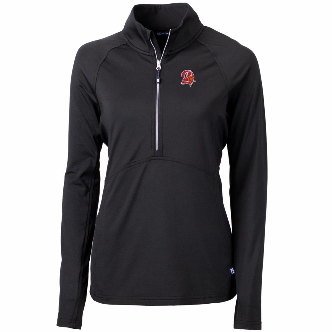 Tampa Bay Buccaneers Cutter & Buck Women's Throwback Logo Adapt Eco Knit Stretch Recycled Half-Zip Pullover Top - Black Pullover