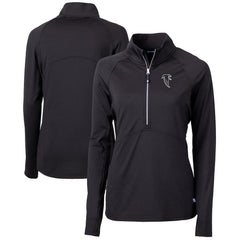 Atlanta Falcons Cutter & Buck Women's Throwback Logo Adapt Eco Knit Stretch Recycled Half-Zip Pullover Top - Black Pullover