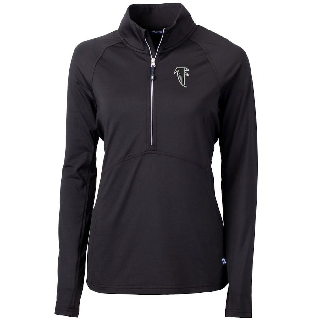 Atlanta Falcons Cutter & Buck Women's Throwback Logo Adapt Eco Knit Stretch Recycled Half-Zip Pullover Top - Black Pullover