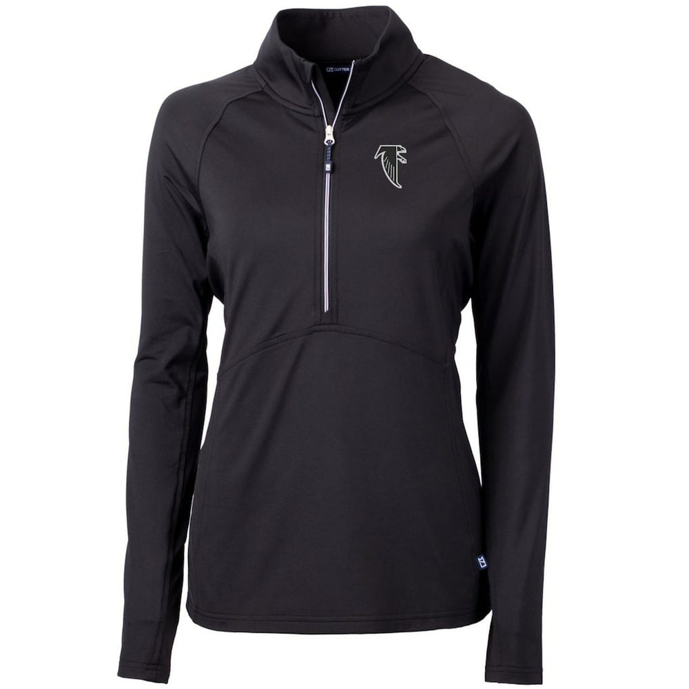 Atlanta Falcons Cutter & Buck Women's Throwback Logo Adapt Eco Knit Stretch Recycled Half-Zip Pullover Top - Black Pullover