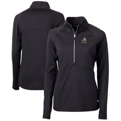 Cleveland Browns Cutter & Buck Women's Throwback Logo Adapt Eco Knit Stretch Recycled Half-Zip Pullover Top - Black Pullover