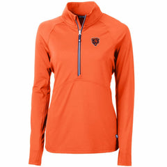Chicago Bears Cutter & Buck Women's Throwback Logo Adapt Eco Knit Stretch Recycled Half-Zip Pullover Top - Orange Pullover