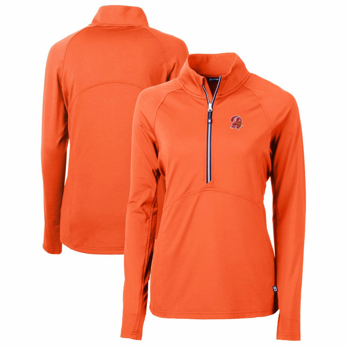 Tampa Bay Buccaneers Cutter & Buck Women's Throwback Logo Adapt Eco Knit Stretch Recycled Half-Zip Pullover Top - Orange Pullover