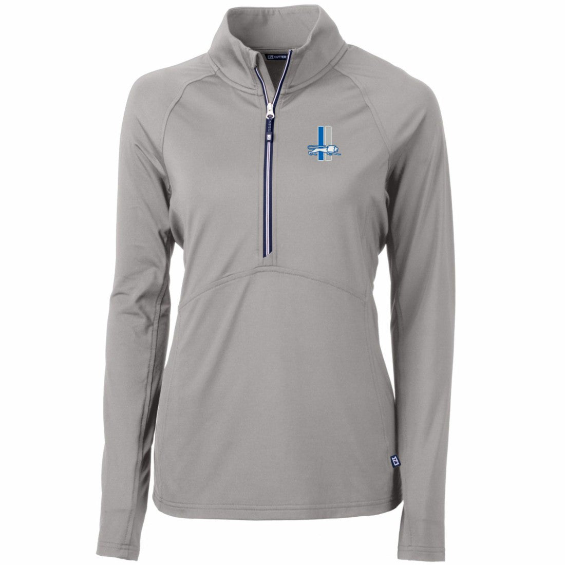 Detroit Lions Cutter & Buck Women's Throwback Logo Adapt Eco Knit Stretch Recycled Half-Zip Pullover Top - Gray Pullover