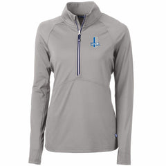 Detroit Lions Cutter & Buck Women's Throwback Logo Adapt Eco Knit Stretch Recycled Half-Zip Pullover Top - Gray Pullover