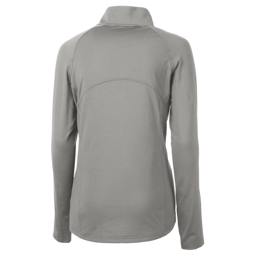 Denver Broncos Cutter & Buck Women's Throwback Logo Adapt Eco Knit Stretch Recycled Half-Zip Pullover Top - Gray Pullover