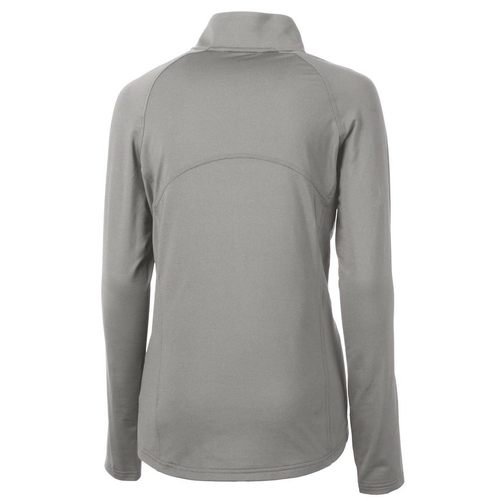 Denver Broncos Cutter & Buck Women's Throwback Logo Adapt Eco Knit Stretch Recycled Half-Zip Pullover Top - Gray Pullover
