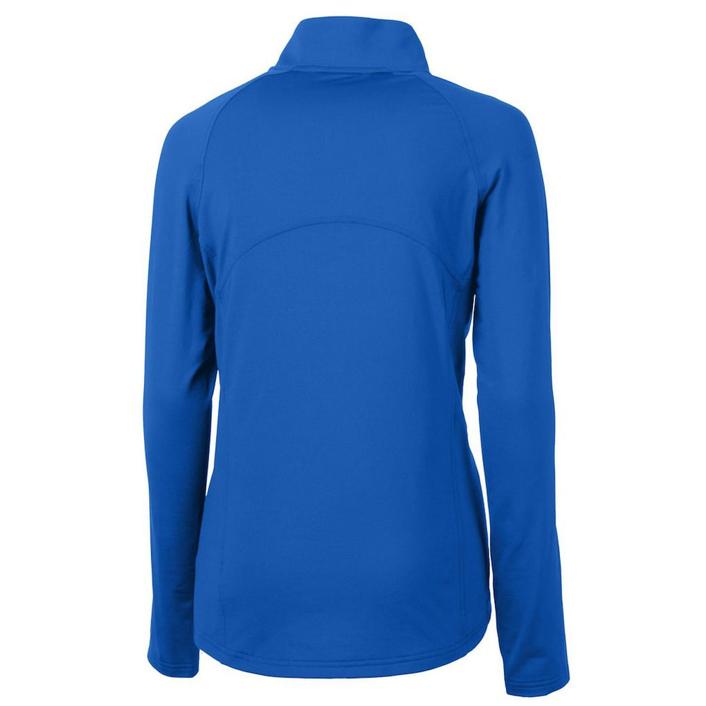 New England Patriots Cutter & Buck Women's Throwback Logo Adapt Eco Knit Stretch Recycled Half-Zip Pullover Top - Royal Pullover