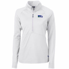 Seattle Seahawks Cutter & Buck Women's Throwback Logo Adapt Eco Knit Stretch Recycled Half-Zip Pullover Top - White Pullover