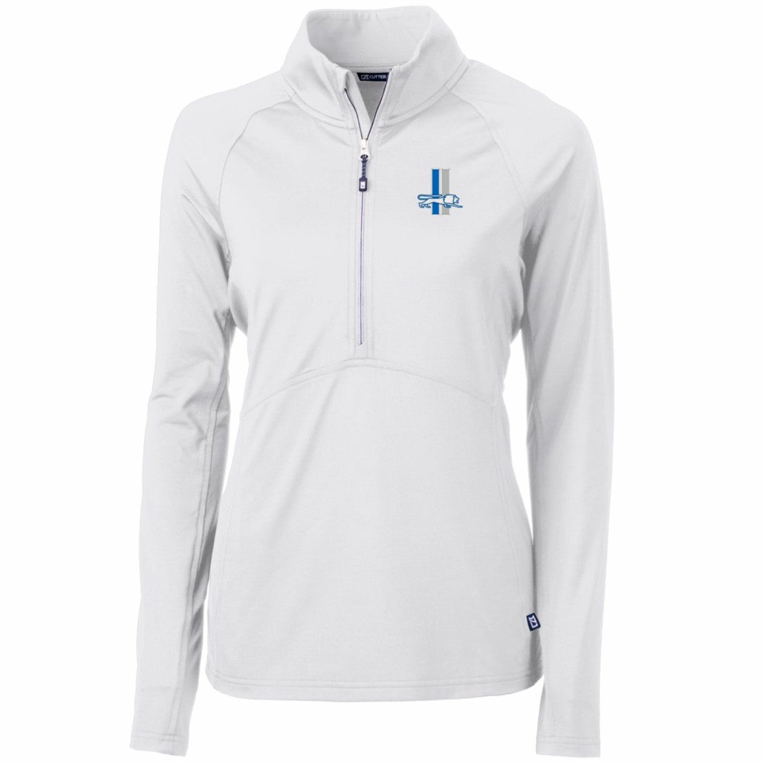 Detroit Lions Cutter & Buck Women's Throwback Logo Adapt Eco Knit Stretch Recycled Half-Zip Pullover Top - White Pullover