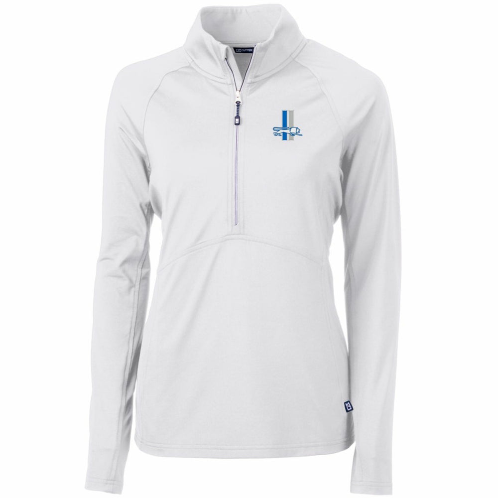 Detroit Lions Cutter & Buck Women's Throwback Logo Adapt Eco Knit Stretch Recycled Half-Zip Pullover Top - White Pullover